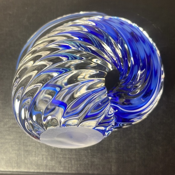 Schmidt Rhea Ocean Wave Spiral Twist Art Glass Paperweight Signed - Picture 9 of 12
